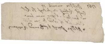 Note from Edmund Ranger to Capt. Robins with instructions to let Mr. Hartford have wood, 15 March 1785 