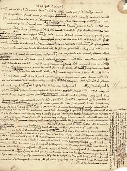 托马斯·杰斐逊致艾伦·伦道夫·柯立芝的信(草稿)，1825年8月27日手稿